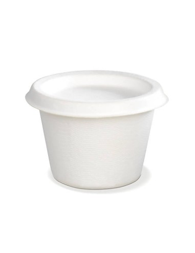 Pots à sauce 120 ml en bagasse avec couvercle (500 unités) acheter en ligne